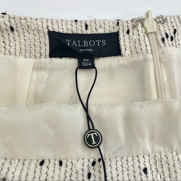 NWT Talbots Lightweight Cream Tweed Boucle Pencil Skirt - Picture 4 of 6